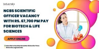NCBS Scientific Officer Vacancy