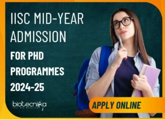 IISc Mid-Year Admission 2024-25