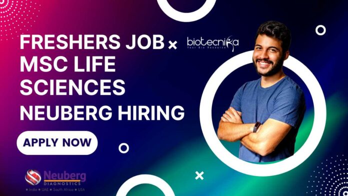 Freshers MSc Life Science Opportunity