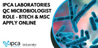 Ipca Laboratories QC Microbiologist Role