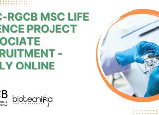 BRIC-RGCB MSc Life Science Project Associate Recruitment – Apply Online RGCB MSc Life Science Project
