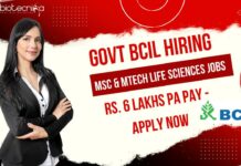 BCIL Life Science Vacancies