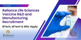 Reliance Life Sciences Vacancies For