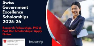 Swiss Government Excellence Scholarships 2025-26