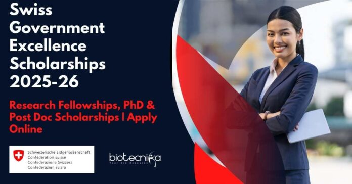 Swiss Government Excellence Scholarships 2025-26