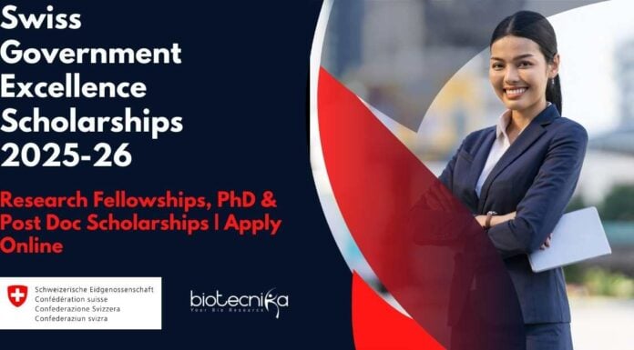 Swiss Government Excellence Scholarships 2025-26