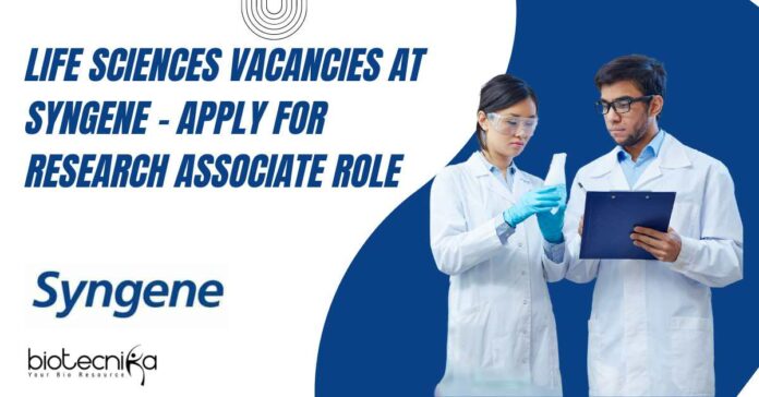 Life Sciences Vacancies Syngene