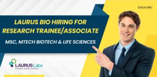 Laurus Bio Hiring For Research Trainee