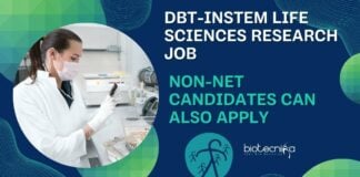 inStem Life Sciences Research Job