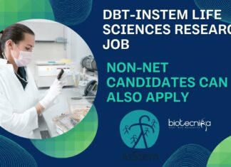 DBT-inStem Life Sciences Research Job – Non-NET Candidates Can Also Apply inStem Life Sciences Research Job