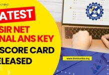 CSIR NET Final Answer Key