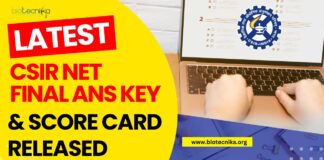 CSIR NET Final Answer Key