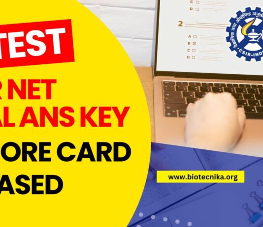 CSIR NET Final Answer Key