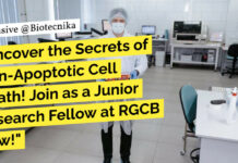 Junior Research Fellow at RGCB For Biotech & Biochem, Apply Online