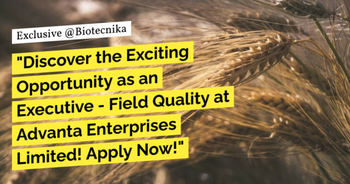 Agriculture Job Opening Advanta Enterprises - Apply Online
