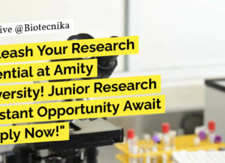 Amity University AIMMSCR MSc Life Sciences Research Assistant Recruitment – Apply Now Amity University AIMMSCR MSc