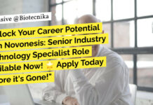 Novonesis Senior Industry Technology Specialist Role For Biotech, Biochem, Food Tech & Microbiology Apply