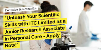 ITC Limited Hiring MSc Biotech & Microbiology For Research Associate Role - Apply Online