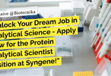 Syngene Biological Sciences, Biotech & Biochem Job – Apply Now for Protein Analytical Scientist Position Syngene Biological Sciences Analytical Scientist Position - Apply Now