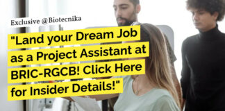 BRIC-RGCB Project Vacancy For Life Sciences - Apply Online