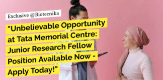 TMC-ACTREC JRF Position Available Now - Attend Walk-In-Interview!