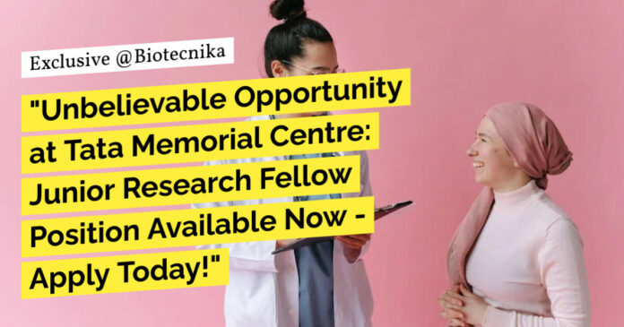 TMC-ACTREC JRF Position Available Now - Attend Walk-In-Interview!