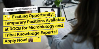 RGCB Microbiology Project Recruitment For MSc - Apply Online
