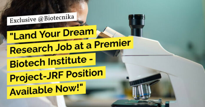 MSc Life Sciences Vacancy at RCB Faridabad - Project-JRF Position Available Now!