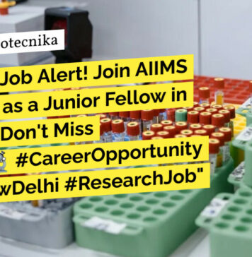 AIIMS Delhi Junior Research Fellow Recruitment – MSc Biochem, Biotech & Microbiology Apply AIIMS Delhi Junior Research Fellow Recruitment - MSc Biochem, Biotech & Microbiology Apply