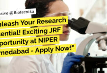 NIPER Biotech JRF Recruitment - Applications Invited