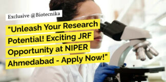 NIPER Biotech JRF Recruitment - Applications Invited