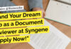Biological Sciences Document Reviewer at Syngene – Apply Now! Biological Sciences Document Reviewer at Syngene - Apply Now!