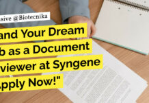 Biological Sciences Document Reviewer at Syngene - Apply Now!