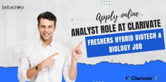 Freshers Hybrid Biotech Analyst Role at Clarivate - Apply Online