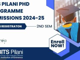 BITS Pilani PhD Admissions 2024-25