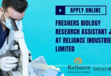 Freshers Biology Job at Reliance