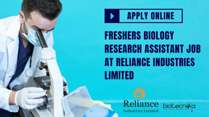Freshers Biology Job at Reliance