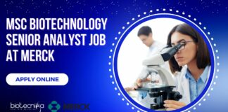 MSc Biotechnology Analyst Merck - Apply Online