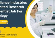Reliance Industries Scientist Vacancy