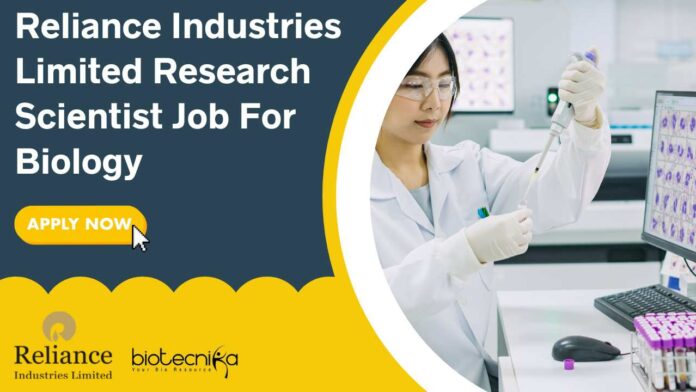Reliance Industries Scientist Vacancy