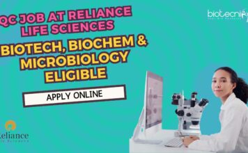 QC Job at Reliance Life Sciences