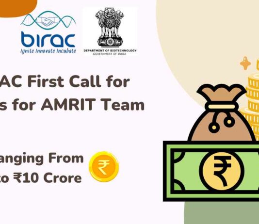 DBT-BIRAC AMRIT Team Grants - Call For Proposals