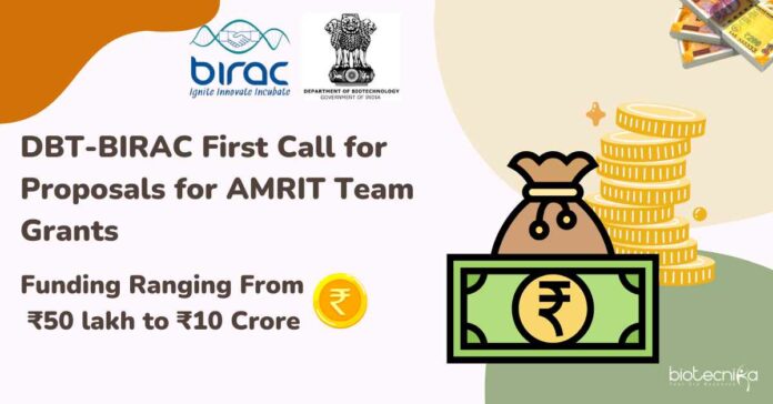 DBT-BIRAC AMRIT Team Grants - Call For Proposals