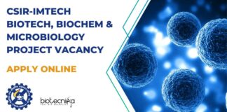 IMTECH Project Vacancy Biotech