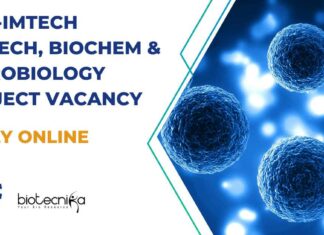 IMTECH Project Vacancy Biotech