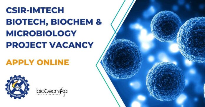 IMTECH Project Vacancy Biotech
