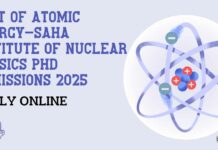 DAE-SINP PhD Admissions 2025