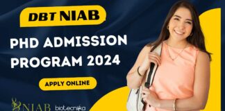 DBT-NIAB PhD Admissions 2024 Program