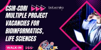CDRI Bioinformatics Project Vacancies
