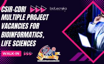 CDRI Bioinformatics Project Vacancies